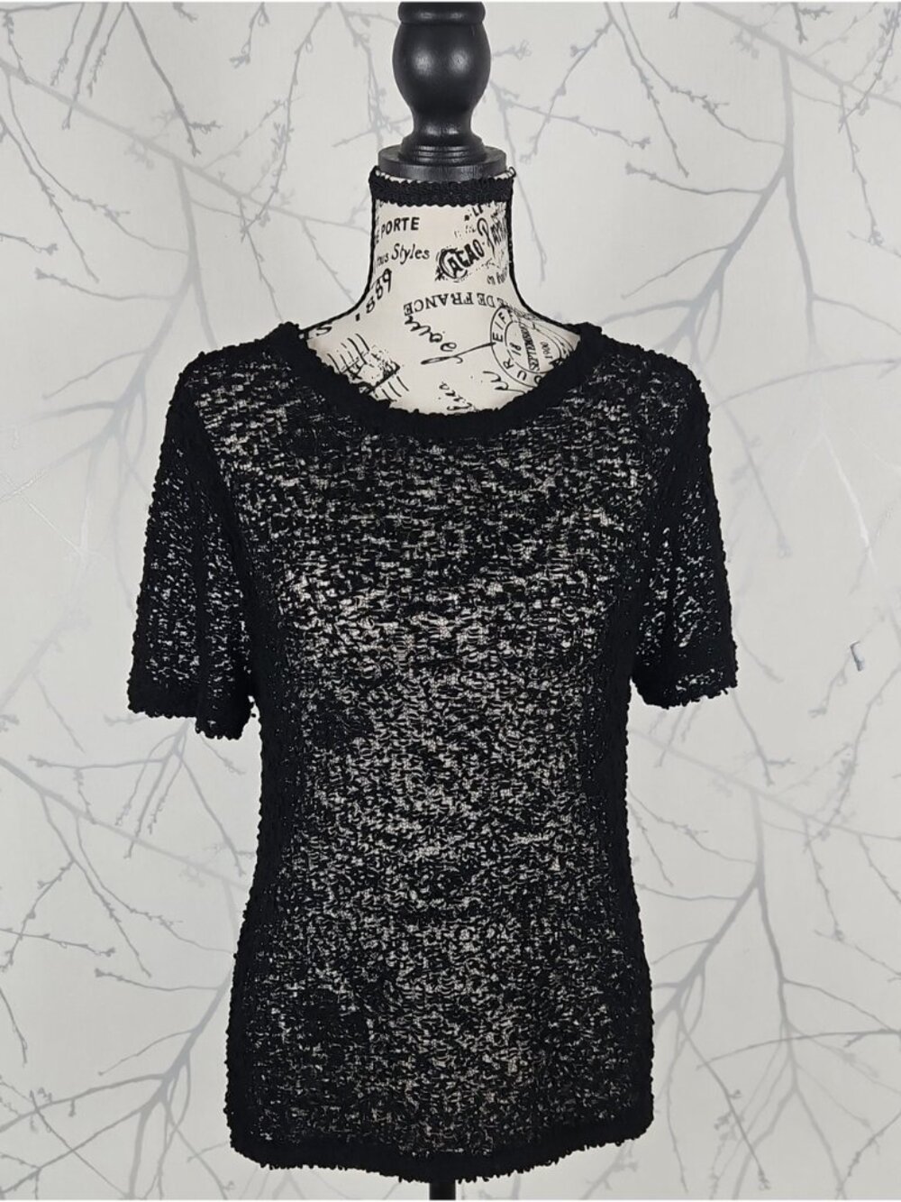 Rag & Bone 90% Wool Textured Open Knit Crewneck Top